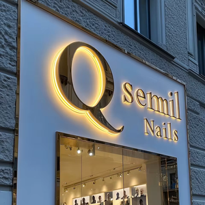 Biển hiệu đèn nền tùy chỉnh bằng thép không gỉ, biển hiệu chữ nổi 3D cho cửa hàng kinh doanh, bảng hiệu đèn LED, <span class=keywords><strong>logo</strong></span>, biển hiệu LED ngoài trời cho mặt tiền cửa hàng - Product Image 2