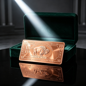 10 OZ Banknote Shape Copper Bullion <b>Bar</b> US Bison Pattern High Purity Copper <b>Raw</b> Block - Product Image 3