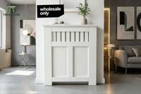 Cache-radiateur moderne blanc en MDF de haute qualité pour salon - Marque Timberlume - Vente en gros pour détaillants de bricolage EU/US - MOQ 10