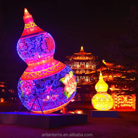 Lanterne en forme de gourde de style chinois et lumière en forme de vase pour l'affichage de lanterne de jardin