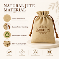 Emballage cadeau écologique recyclable, sac en toile de jute, en toile de lin, en mousseline avec cordon de serrage