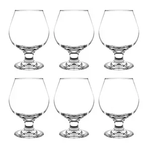 Ultra Design 6pcs 12oz Short Beer Tasting Glasses Cognac Crystal Clear Spirits Drinking Snifter Glasses