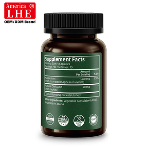 Étiquette personnalisée Shecome Magnésium 60 Capsules Soutien Détoxification Intestinale pour Femmes et Hommes Complément Herbal de Magnésium - Product Image 2