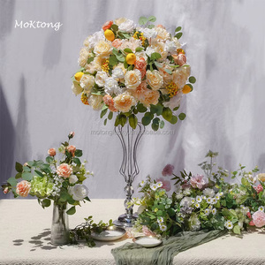Artificial Silk Rose and Mixed Flower Ball Arrangement for Wedding and Mother's Day <strong>Background</strong> Centerpiece Floral Decoration - Product Image 4