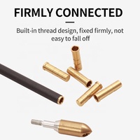 STARCN Archery Insert de flèche en laiton 50 grains, 6,2 mm de diamètre intérieur, universel, à visser, en alliage de cuivre, pour pointes de flèche et broadheads