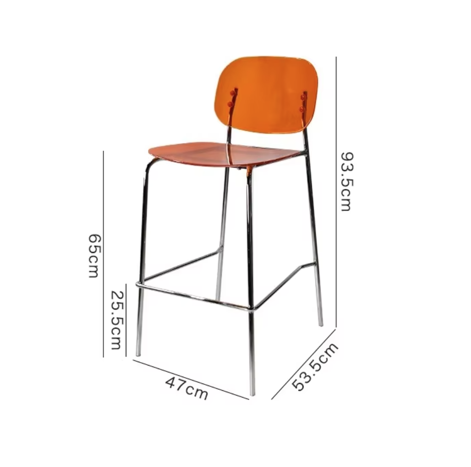 65cm high highly transparent orange, 90-100cm table
