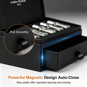 Custom Logo Magnetic Multi-layer Drawer Storage <strong>Box</strong> Luxury Paper Jewelry Organizer Black Rigid <strong>Cardboard</strong> <strong>Gift</strong> <strong>Box</strong> for Perfume - Product Image 3