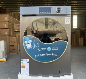 Machine à Laver Automatique à Chargement Frontal de 12 <span class=keywords><strong>kg</strong></span> en Acier Inoxydable 220 V 50 Hz avec Moteur Puissant pour Essorage Rotatif Classe A Lavage Rapide - Product Image 3