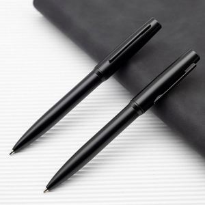 Stylo bille métallique noir 0,5 mm, corps lisse, avec logo personnalisé, idéal pour promotion et cadeau - Product Image 1