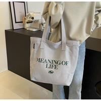 Ouye sacs fourre-tout réutilisables en toile de coton pour la peinture sacs fourre-tout en toile pour étudiants de mode avec poche et fermeture éclair