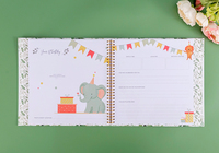 Vente en gros, carnet de souvenirs personnalisé pour bébé de première année avec étui, reliure à bobine invisible, carnet de croissance pour bébé