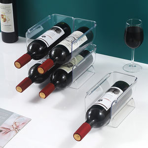 ที่จัดระเบียบตู้เย็นพลาสติกคุณภาพสูง ที่วางแก้วเครื่องดื่ม ที่วางไวน์แบบใส ซ้อนกันได้ ชั้นวางเก็บไวน์ - Product Image 4