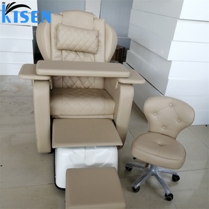 ชุดเก้าอี้นวดเท้าไฟฟ้าปรับเอนได้ Kisen Good Leather สำหรับทำเล็บมือและเล็บเท้า พร้อมเก้าอี้เสริมและที่วางโทรศัพท์ - Product Image 5