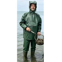 Maßgeschneiderte Robuste Outdoor-Arbeitskleidung für Fischer: Wasserdichter PVC-Regenmantel, Jacke, Latzhose und Overalls für Herren