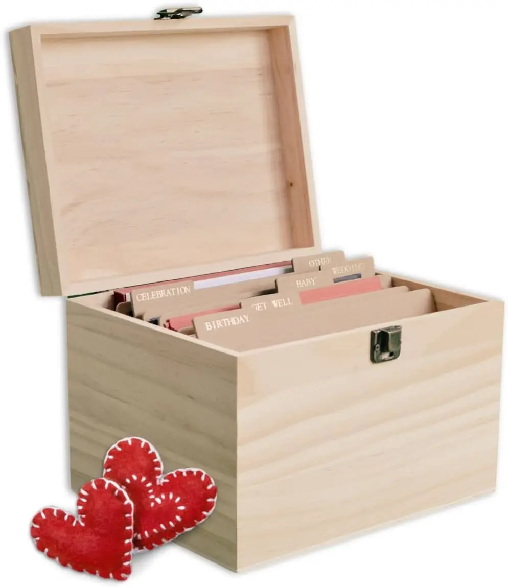 صندوق حفظ الصور التذكارية المخصص صندوق خشبي للبطاقات صندوق هدايا الألبوم الخشبي