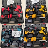 Juego de Herramientas Eléctricas de Alta Calidad de 4 Piezas, Herramientas Eléctricas al por Mayor, Juego de Herramientas Eléctricas Confiable con 4 Baterías y 2 Cargadores