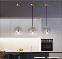 Lampe moderne à barre lumineuse à LED pour la maison et l'hôtel Lustre rétro décoratif en verre suspendu pour la cuisine, la chambre à coucher et le restaurant Tailles moyennes