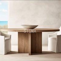 Ensemble de table à manger Meubles de salle à manger ronds sur mesure avec chaises Style en bois Vente en gros de meubles de maison simples et modernes