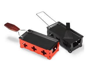 Ensemble de <span class=keywords><strong>raclette</strong></span> pliable avec poignée en bois, mini-grill antiadhésif pour fromage et thé, avec spatule pour l'extérieur - Product Image 6