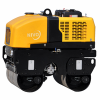 NIVO mini rouleau compresseur avec télécommande 870kg compacteur de rouleau compresseur vibrant avec double tambour NV301C ou pièces