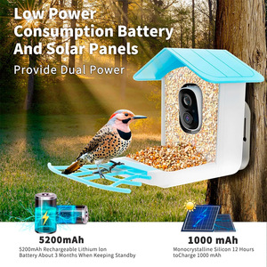 Akıllı kuş besleyici <span class=keywords><strong>a</strong></span>çık su geçirmez güneş enerjili düşük güç tüketimi ile kuş AI ABS malzeme Modern tasarım çevre dostu - Product Image 2