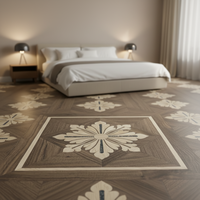 Plancher en bois à motifs français, imperméable, lisse et au design moderne, adapté à la décoration de sols intérieurs
