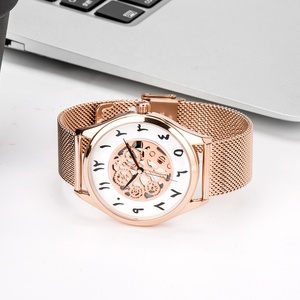 <span class=keywords><strong>Montre</strong></span> de luxe minimaliste pour hommes, personnalisé, arabe musulman islamique, bracelet en acier inoxydable, squelette, arabe - Product Image 5