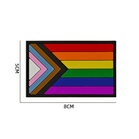Drapeau arc-en-ciel multicolore en caoutchouc 2D PVC de haute qualité, lesbienne, transgenre, drapeau de la fierté du progrès, patch crochet et boucle bisexuel