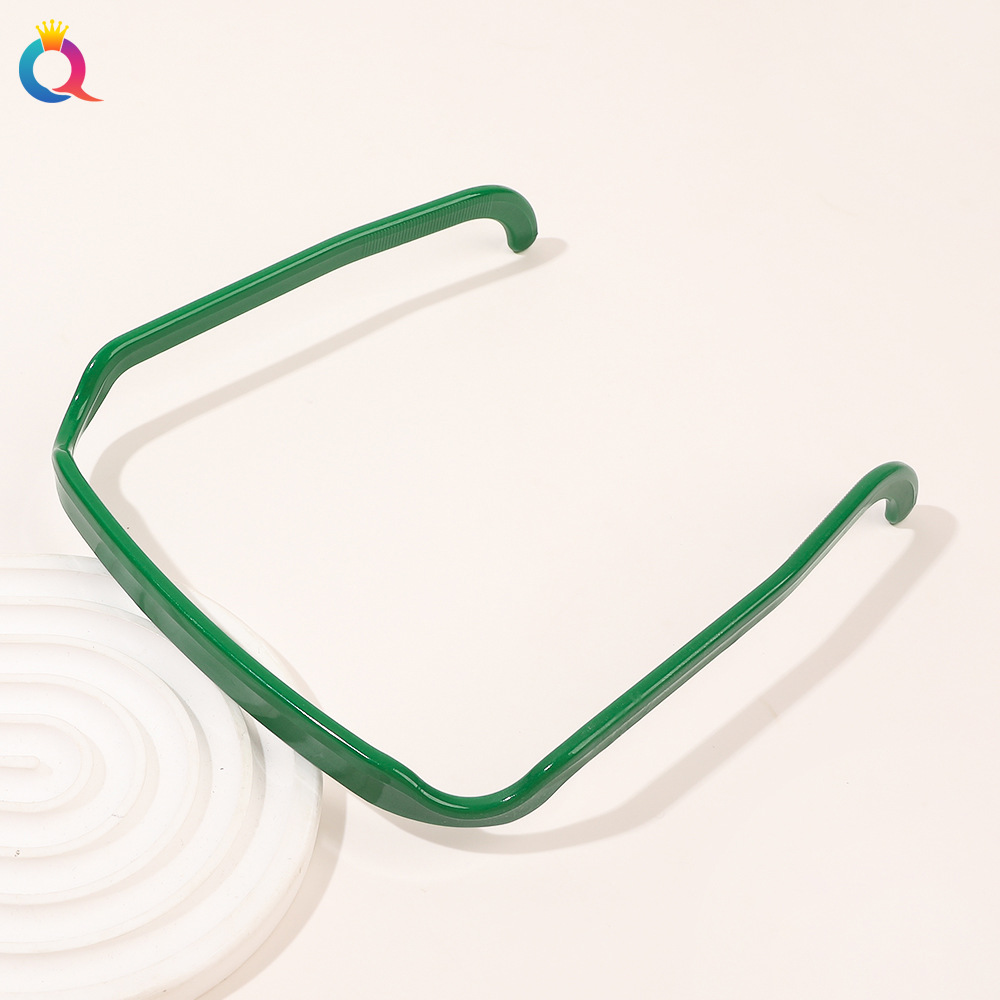 Square glasses headband-green