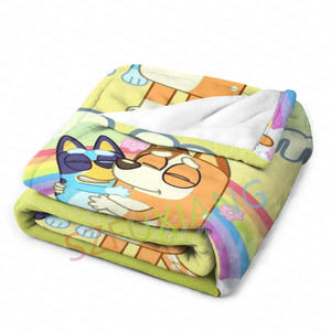 Chien animal dessin animé en gros j'aime ma mère fête des mères couverture maison canapé décor flanelle sieste changeant progressivement de couleur couvertures - Product Image 6