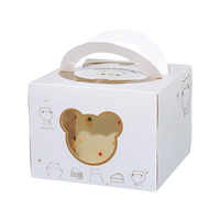 Vente en gros Boîte à gâteau en carton personnalisée 12.5 "* 12.5" * 7 "avec fenêtre transparente Emballage de gâteau Bento de boulangerie personnalisé pour usage alimentaire