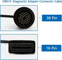 Câble de diagnostic automobile OBD 2 Femelle vers 38 broches OBD2 OBDII Adaptateur de connecteur d'outil de diagnostic automobile pour véhicule Mercedes Benz