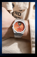 Jam Tangan Pria Desain Terbaru Hollow Out Tourbillon Fashion Bercahaya Tahan Air dengan Mesin Otomatis