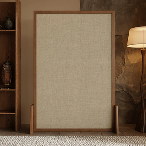 Paravento <span class=keywords><strong>in</strong></span> Lino con Cornice <span class=keywords><strong>in</strong></span> <span class=keywords><strong>Legno</strong></span> Stile Semplice, Adatto per Case, Pensioni, Sale da Tè e Uffici. - Product Image 5