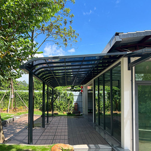 Auvent de <span class=keywords><strong>terrasse</strong></span> en aluminium avec toit en polycarbonate incurvé, auvent imperméable à double usage <span class=keywords><strong>pour</strong></span> <span class=keywords><strong>terrasse</strong></span> et abri de voiture - Product Image 2