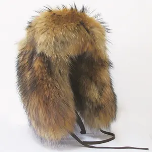 Модная стильная теплая Лыжная Шапка XJ с натуральным мехом енота в китайском стиле для зимы от производителя шапки с натуральным мехом животных