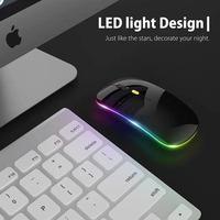 Ratón inalámbrico Bluetooth recargable con 2,4 GHz USB RGB 1600DPI para computadora portátil Tablet PC Gaming Mouse Gamer
