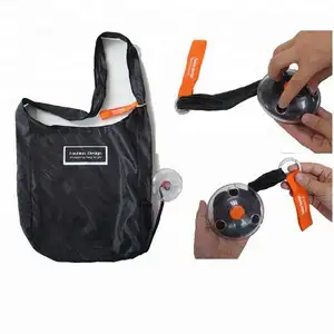 Tas belanja lipat kustom cetak logo OEM tas jinjing yang dapat digunakan kembali nilon lipat ramah lingkungan tas belanja yang dapat digunakan kembali