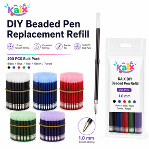 KAIX - Paquete de 10 Recargas de Bolígrafos de Gel de Colores Surtidos, 1.0 mm, Recargas de Tinta de Plástico para Bolígrafos de Gel, para Manualidades y Creación de Bolígrafos con Cuentas - Product Image 1