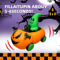 2025 nouvelle grande voiture de citrouille gonflable pour enfants de voiture RC avec télécommande automatique jouet de file d'attente d'halloween pour les enfants