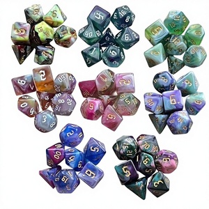Nouvel ensemble de dés à quatre couleurs, multi-faces, coins arrondis, pour jeux de rôle, DND, PRTG, sept pièces/ensemble - Product Image 1