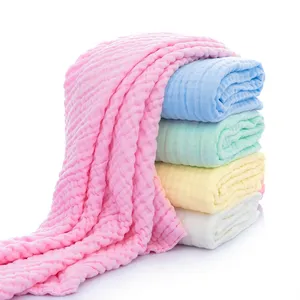 中国供应商婴儿襁褓毯100% 有机棉素色平纹细布面料