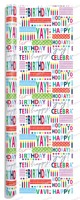 Papier d'emballage artistique recyclable coloré à motifs étoiles et cœurs 80 g/m² avec sacs cadeaux assortis et étiquettes suspendues pour anniversaire d'enfants