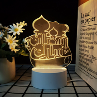 Lampe de Table LED 3D Mosquée Islamique à Prix de Gros avec Verset Sacré pour Décoration de Chambre et Veilleuse