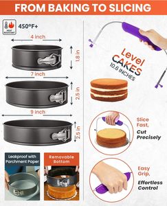 Kit <span class=keywords><strong>de</strong></span> Decoración <span class=keywords><strong>de</strong></span> Pasteles con Plato Giratorio, <span class=keywords><strong>Nivelador</strong></span> <span class=keywords><strong>de</strong></span> Pasteles, Giratorio 360°, Materiales <span class=keywords><strong>de</strong></span> Plástico/Silicona/Acero Inoxidable - Product Image 3