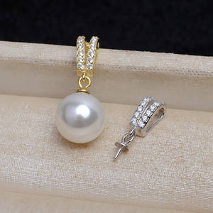 Juego de Pendientes Colgantes en Forma de V de Plata S925 Hechos a Mano para Mujer, Base Hueca con Perla 7-11, Accesorio de Moda DIY, Pendientes Colgantes - Product Image 5