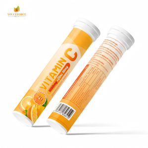 Tabletas Efervescentes Instantáneas de Alta Calidad para Adultos, Vitamina C 1000 mg, Magnesio 10 mg, Sabor Naranja, Sin Gluten, Vegetarianas, Mejoran la Inmunidad - Product Image 1