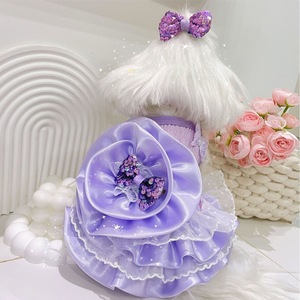 Vestido para Perro con Tirantes Elásticos Tipo Espagueti, Talla Pequeña, para Maltese, Yorkshire, Vestido de Princesa, Bonito, de Poliéster Sólido, para las Cuatro Estaciones - Product Image 3