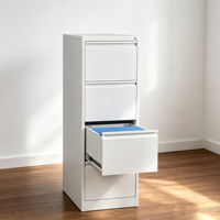 Armoire de classement en acier blanc à quatre tiroirs, moderne, grande capacité, sécurisée et élégante