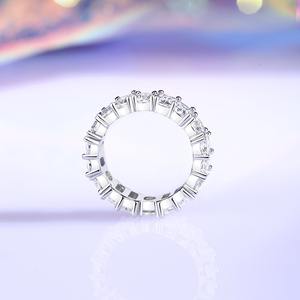 Hipoalerjenik Kadın 925 Ayar Gümüş Tam Zirkonyum Taşlı Alyans Söz Yüzüğü Tenis Yüzükleri Takı Üretimi - Product Image 4